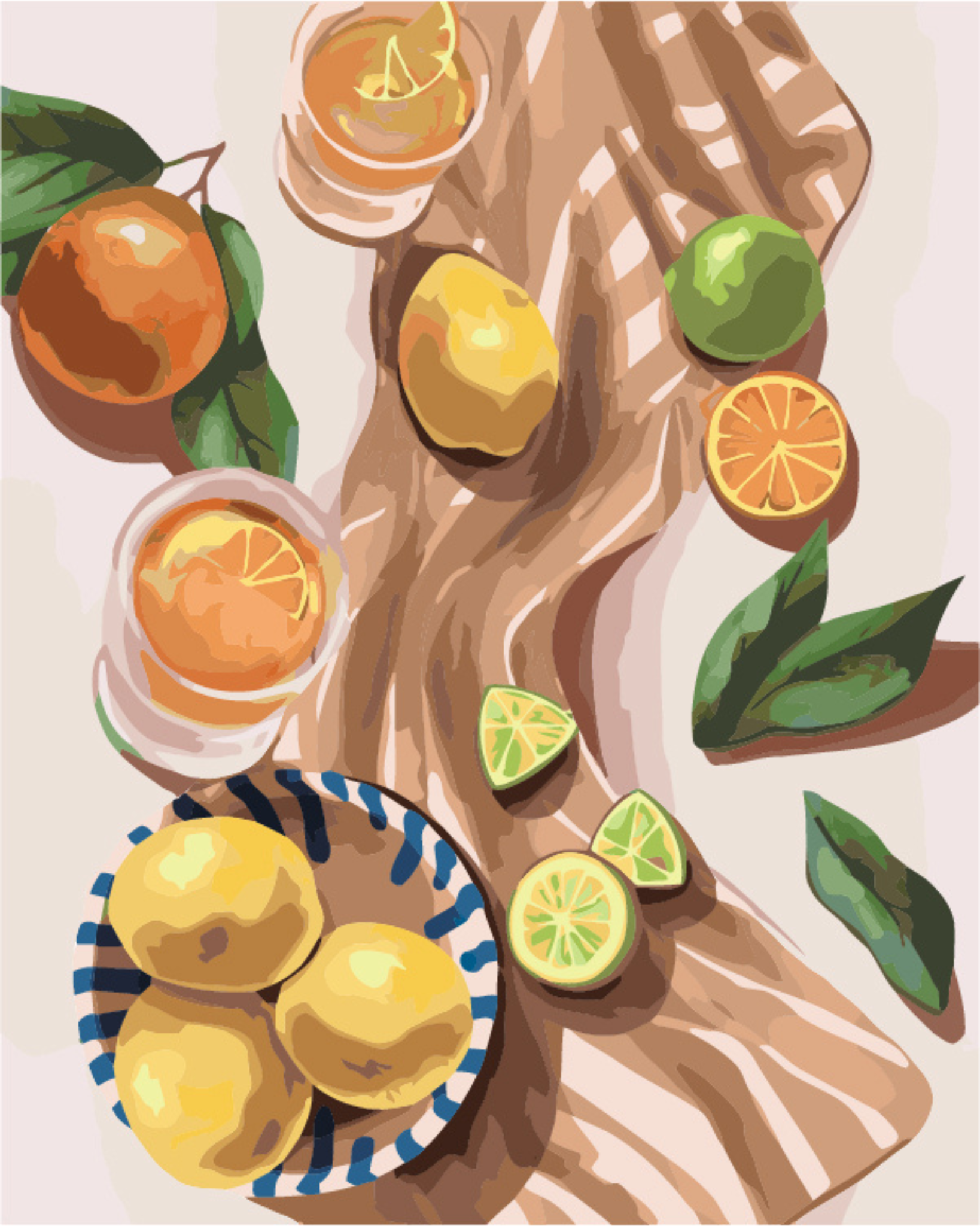 DIY Malen nach Zahlen Set - Limes, Lemons & Drinks