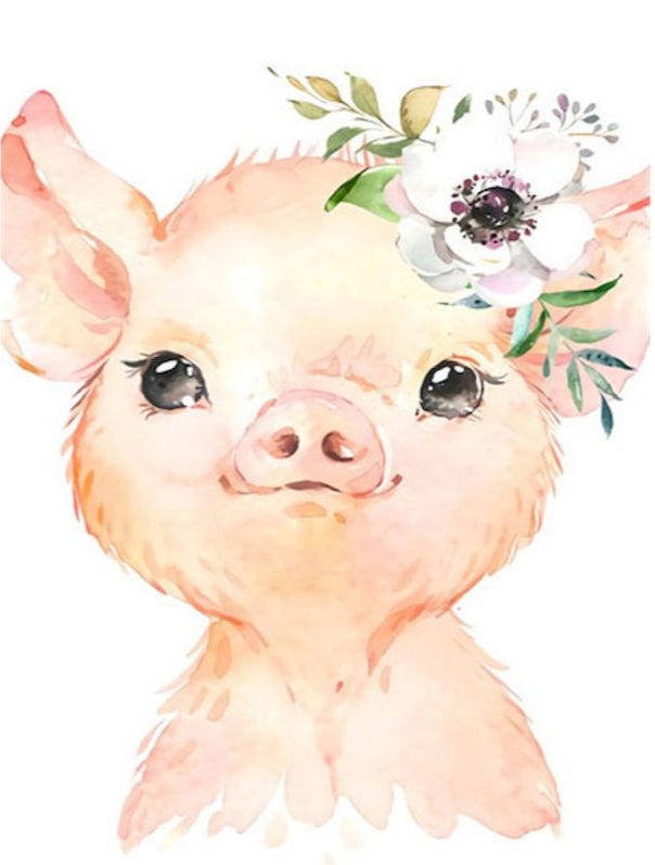 DIY Malen nach Zahlen Set - Baby Pig