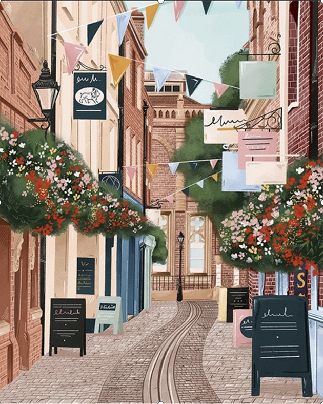 DIY Malen nach Zahlen Set - Serene Streets